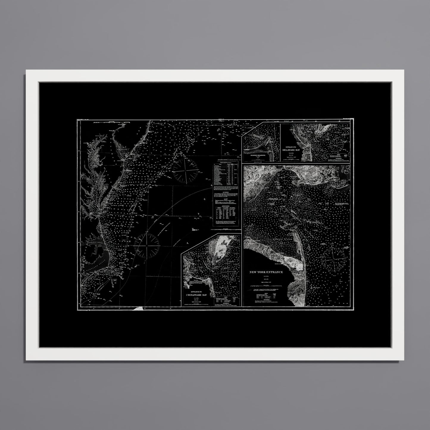 Entrance to Chesapeake Bay Delaware Bay and New York 1875 - undefined Print Only