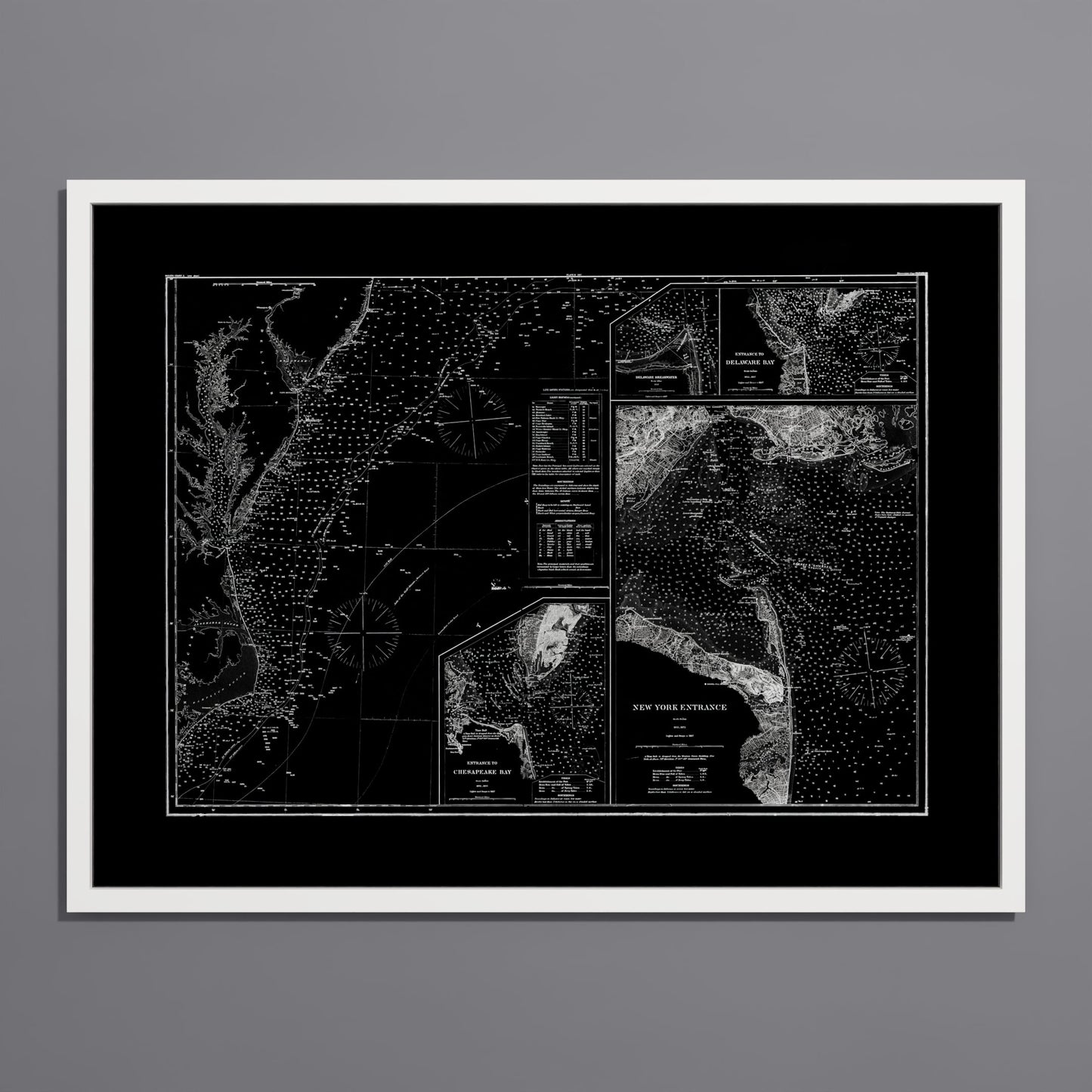 Entrance to Chesapeake Bay Delaware Bay and New York 1875 - undefined Print Only
