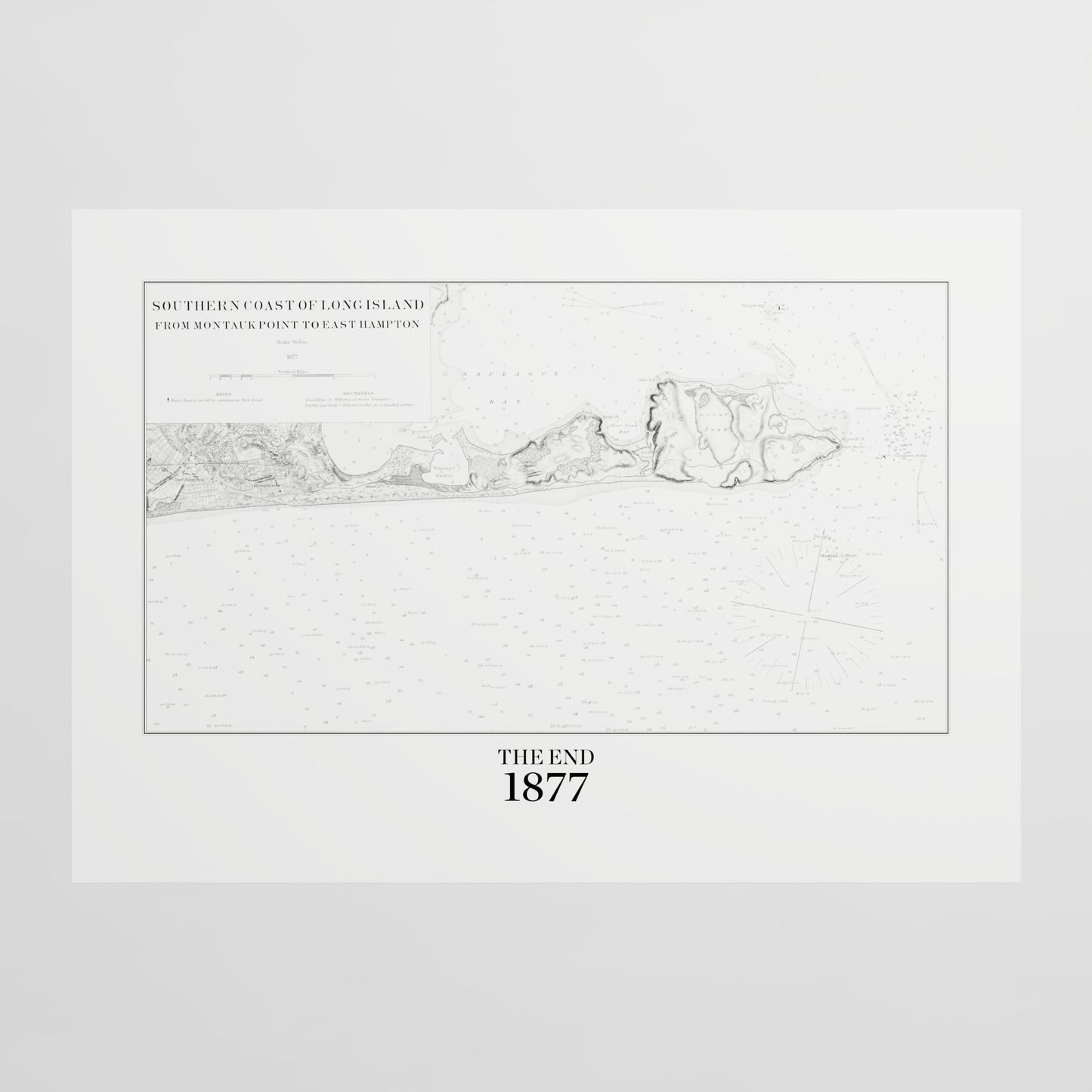 Southern Coast of Long Island From Montaukpoint to East Hampton 1877 - XL (A0 (84.1 x 118.9 cm)) Print Only
