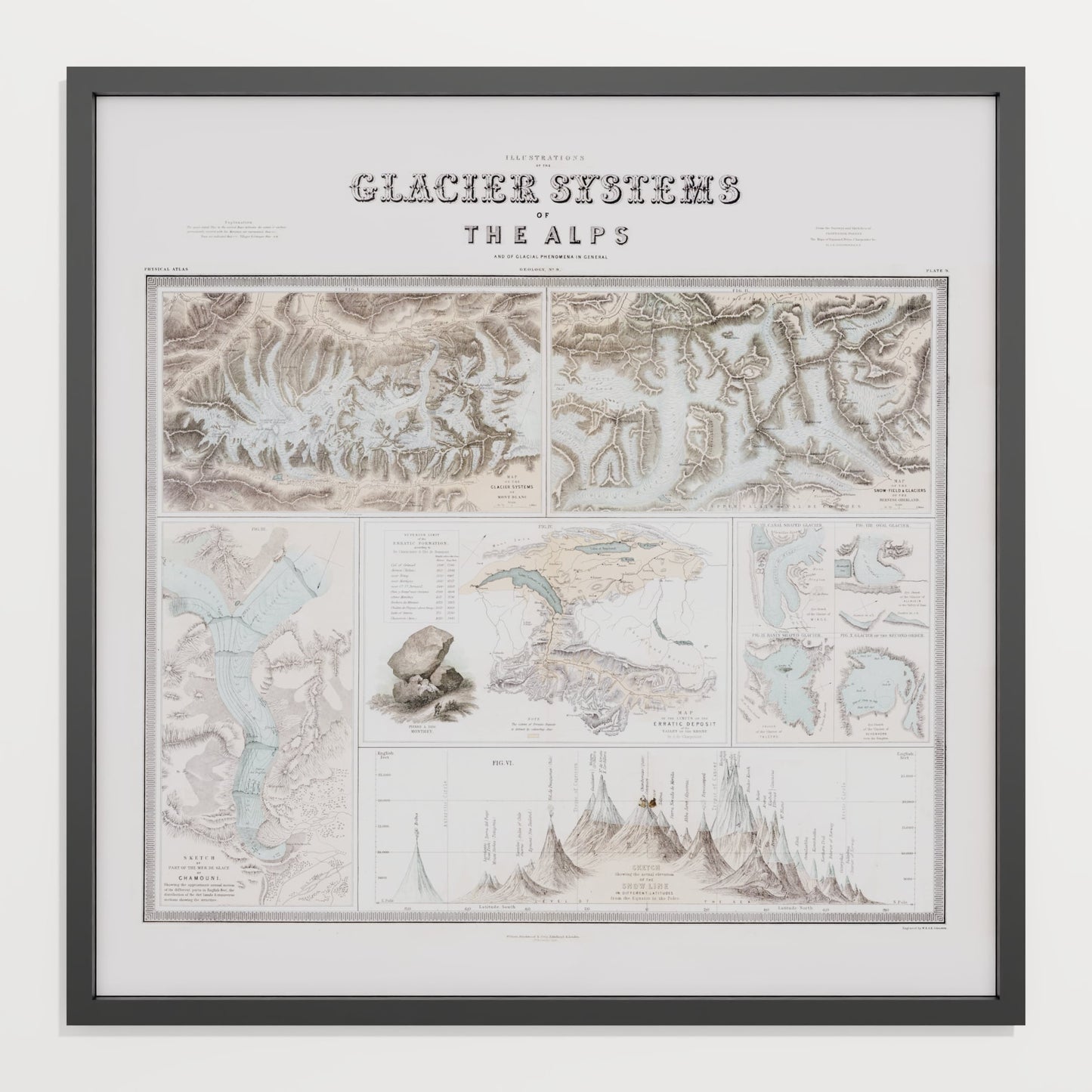 Glaciers of the Alps 1856 - undefined Print Only
