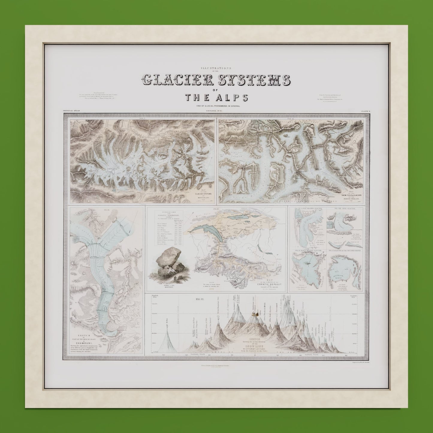 Glaciers of the Alps 1856 - undefined Print Only