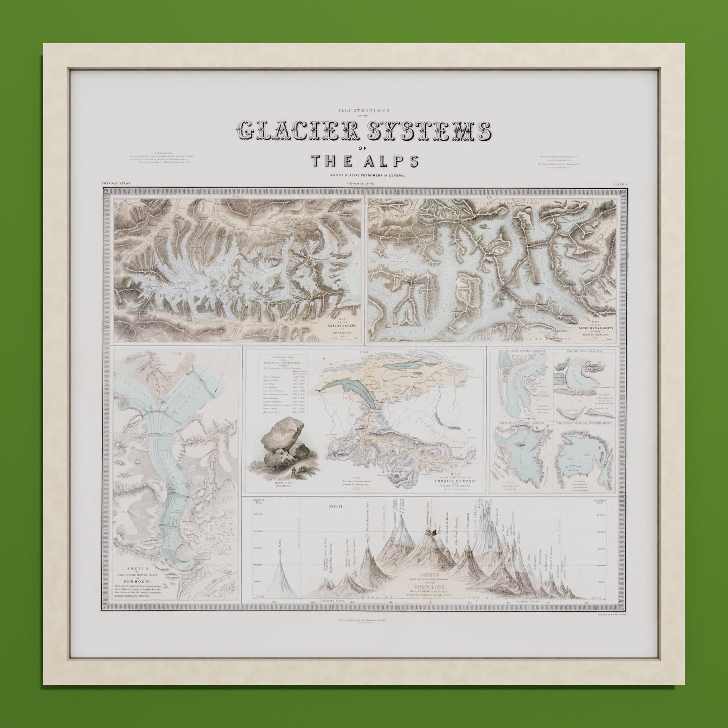 Glaciers of the Alps 1856 - undefined Print Only