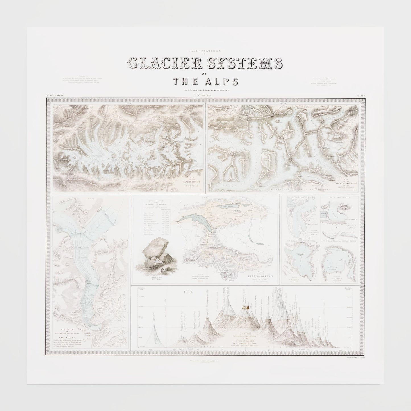 Glaciers of the Alps 1856 - undefined Print Only