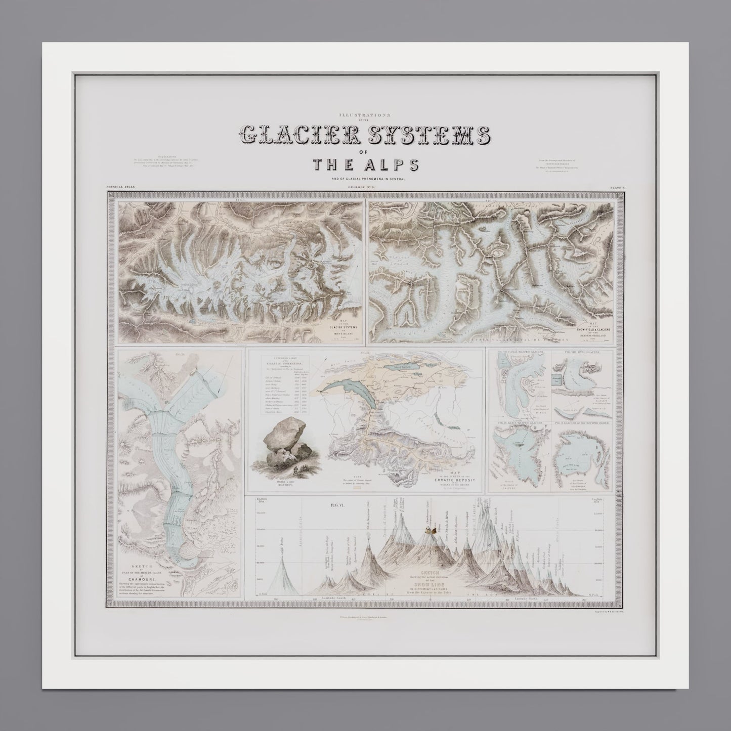 Glaciers of the Alps 1856 - undefined Print Only