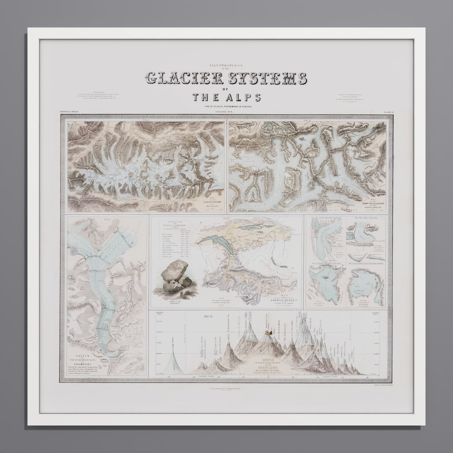 Glaciers of the Alps 1856 - undefined Print Only