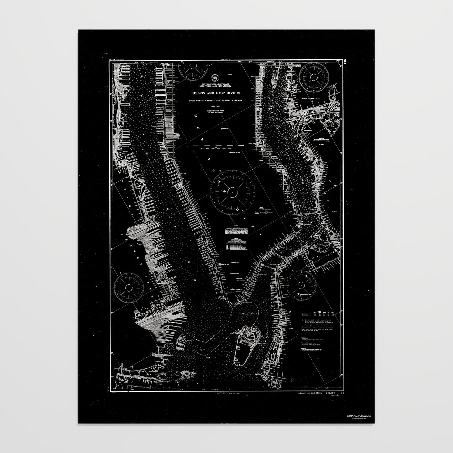 Hudson and East Rivers 1941 - undefined Print Only