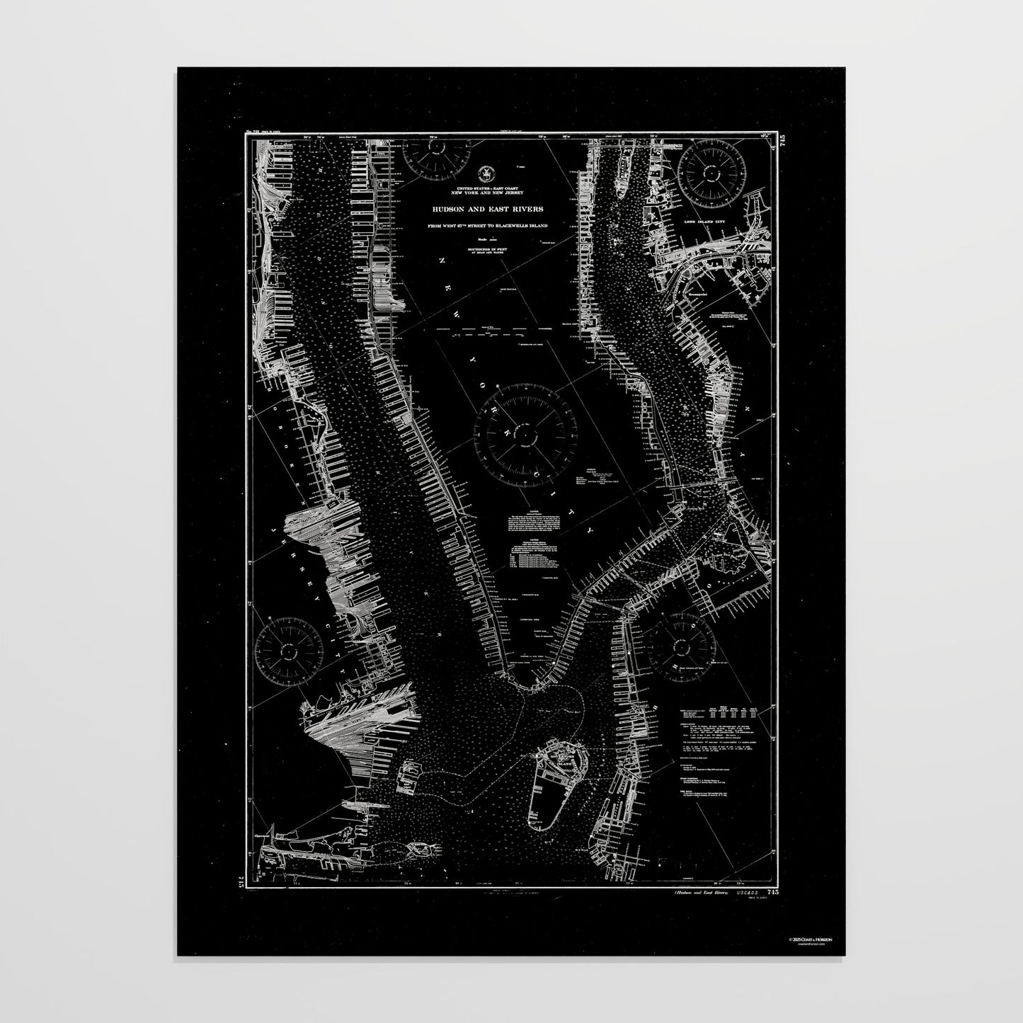 Hudson and East Rivers 1941 - undefined Print Only