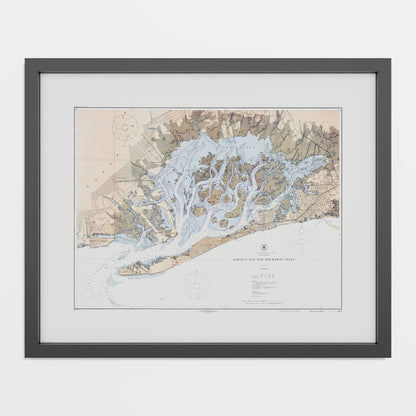 Jamaica Bay And Rockaway Inlet 1924 - S (40x50 cm / 16x20″) Black Frame
