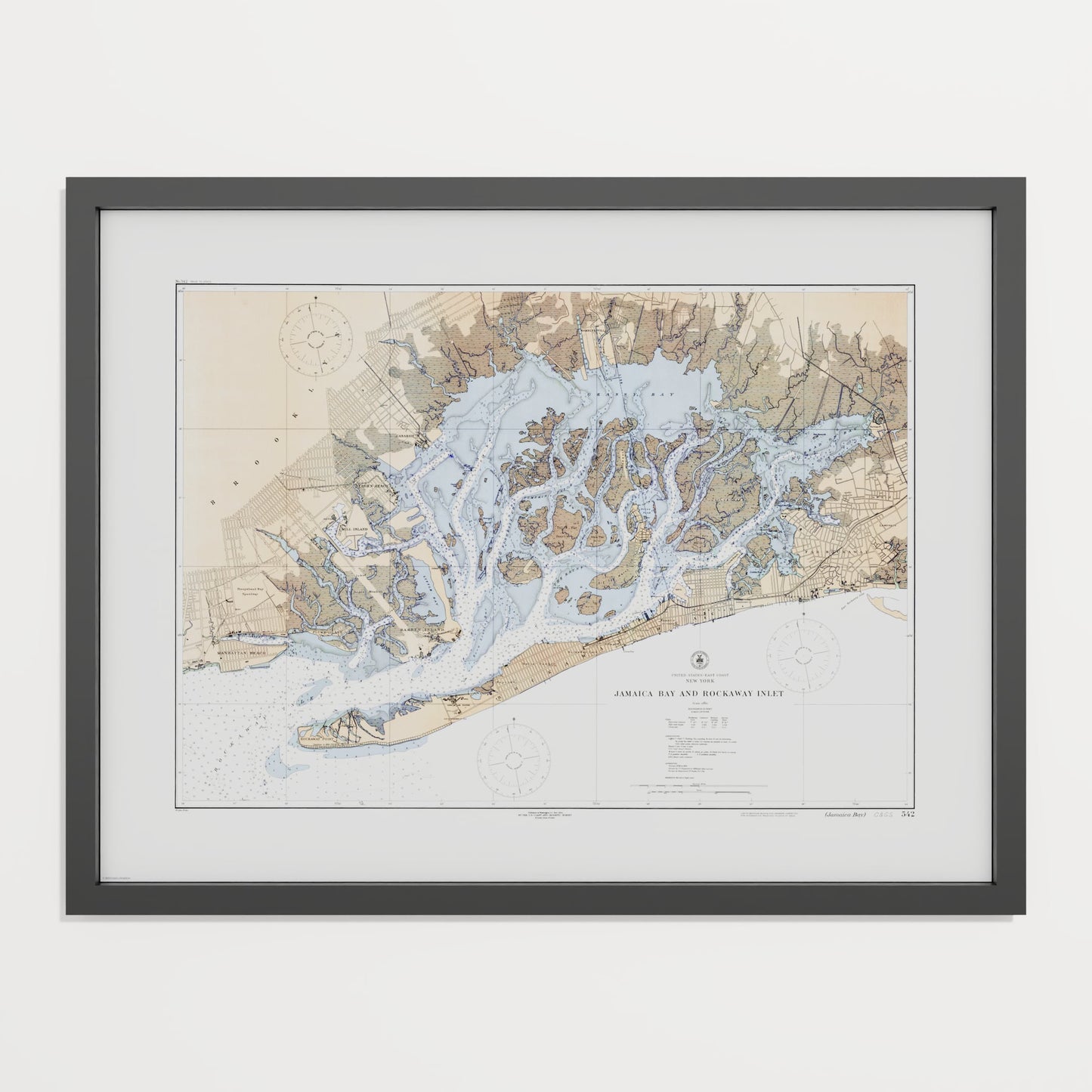 Jamaica Bay And Rockaway Inlet 1924 - M (45x60 cm / 18x24″) Black Frame