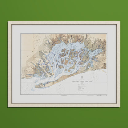 Jamaica Bay And Rockaway Inlet 1924 - M (45x60 cm / 18x24″) Natural Frame
