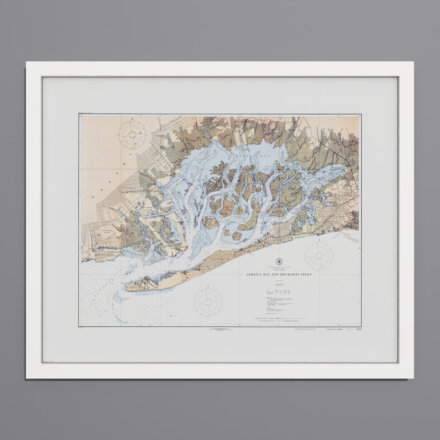 Jamaica Bay And Rockaway Inlet 1924 - S (40x50 cm / 16x20″) White Frame