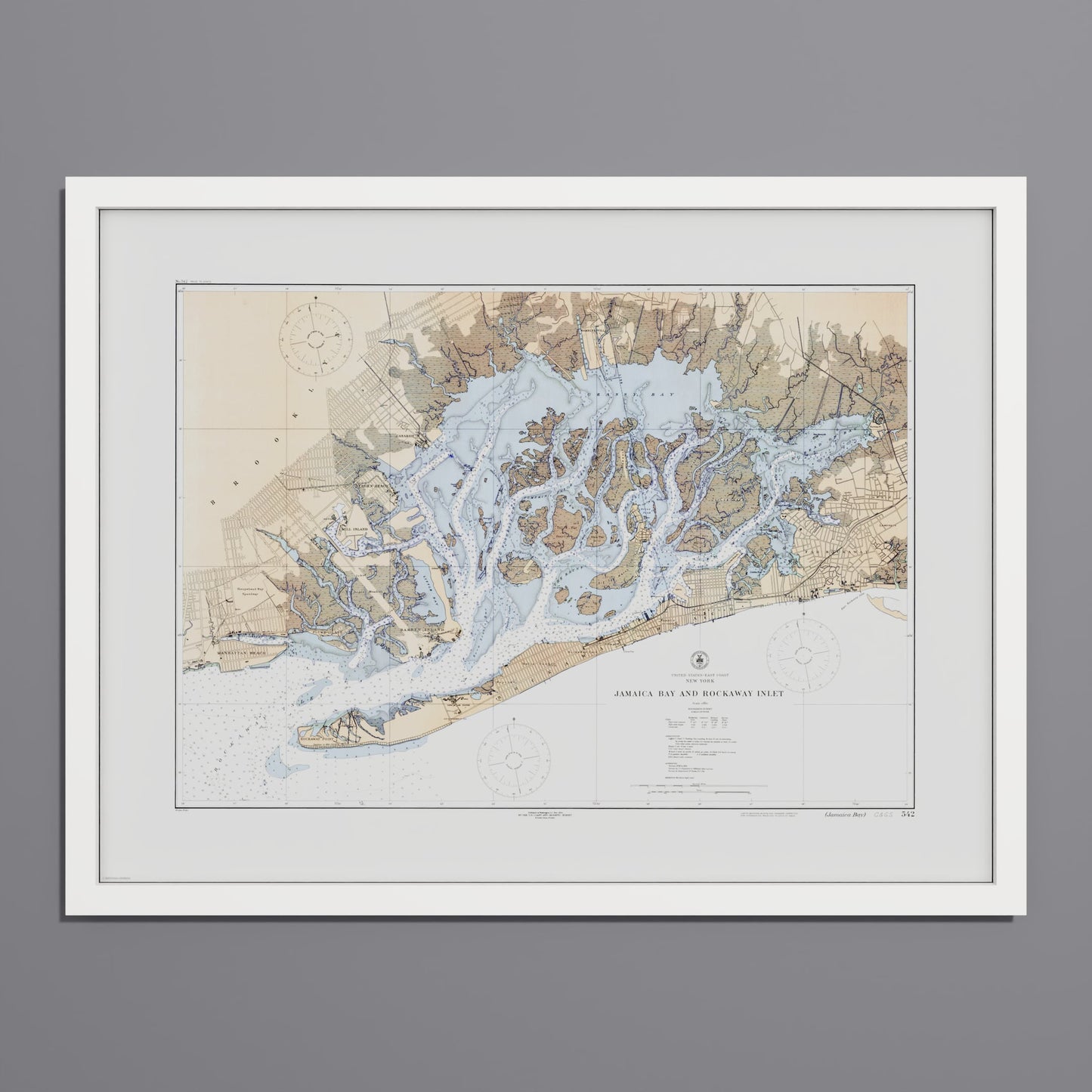Jamaica Bay And Rockaway Inlet 1924 - M (45x60 cm / 18x24″) White Frame