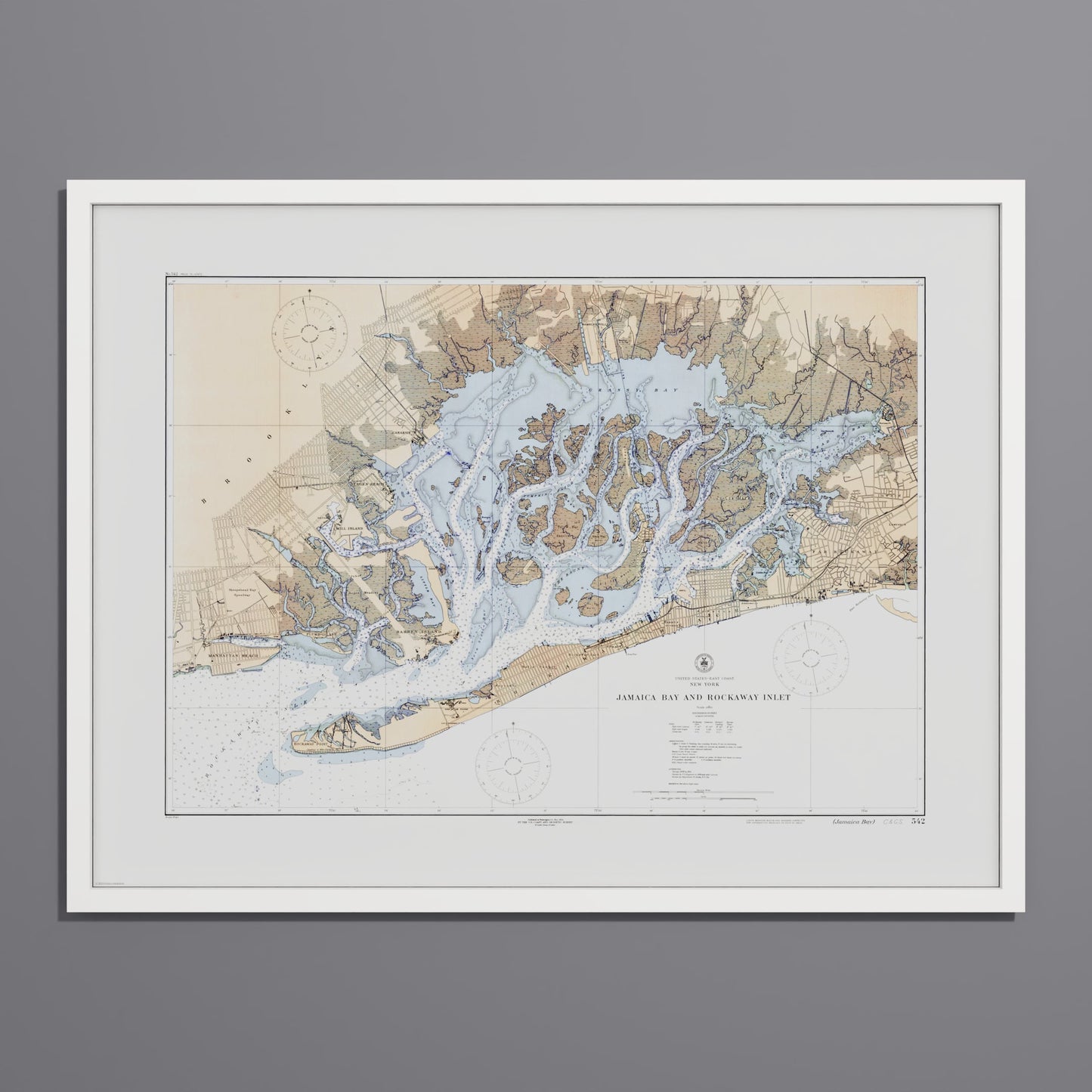 Jamaica Bay And Rockaway Inlet 1924 - L (60x80 cm / 24x32″) White Frame