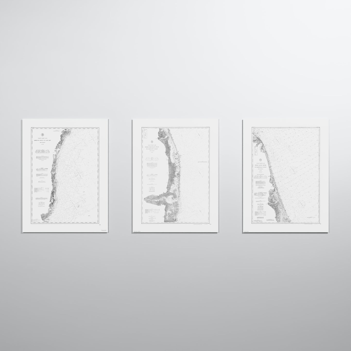 Jersey Shore Triptych - 18" × 24" Print Only