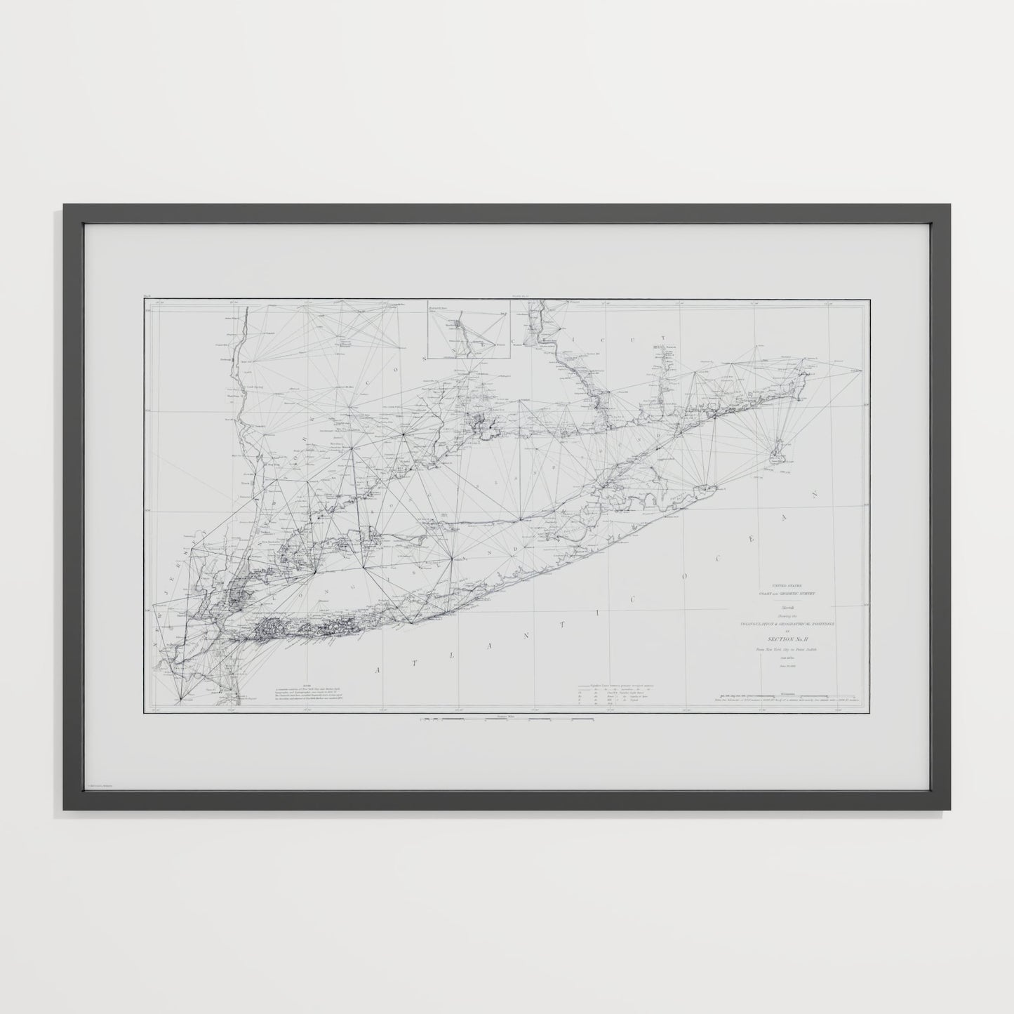 Long Island Sound Triangulation 1881 - undefined Print Only