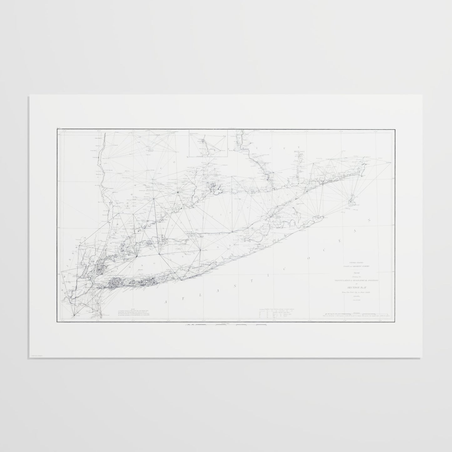 Long Island Sound Triangulation 1881 - undefined Print Only
