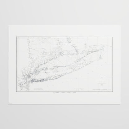 Long Island Sound Triangulation 1881 - undefined Print Only