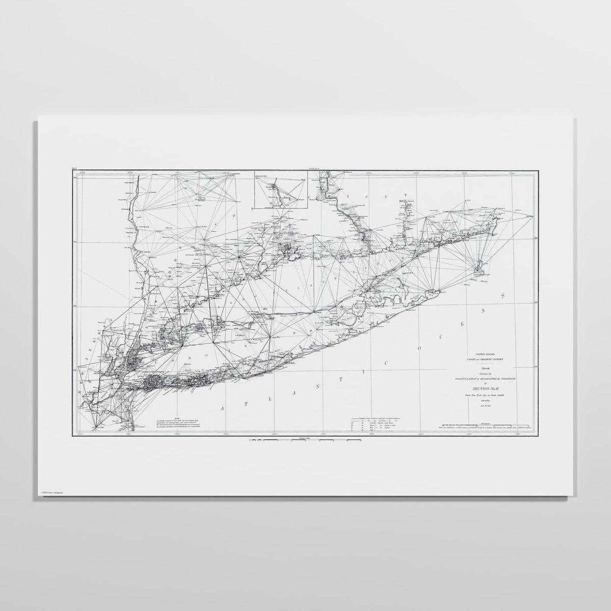 Long Island Sound Triangulation 1881 - A2h Print Only