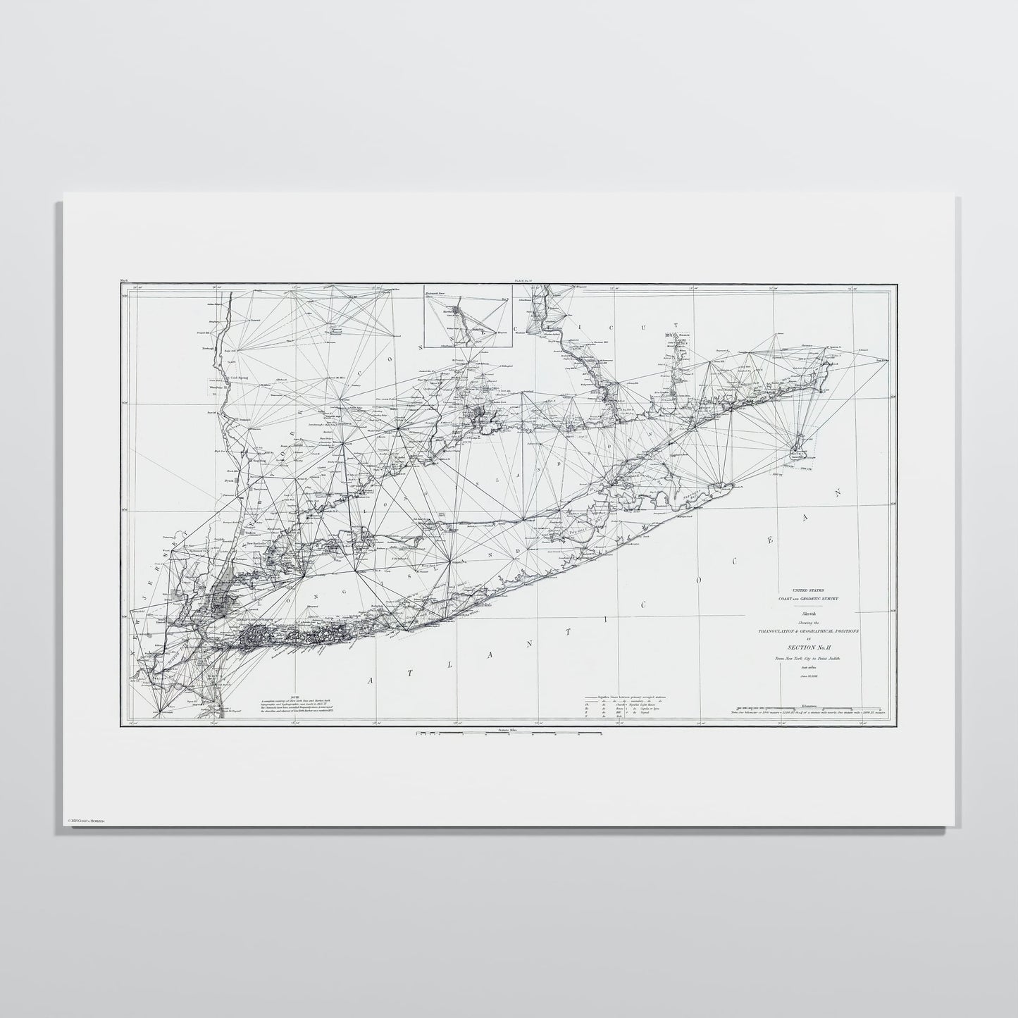Long Island Sound Triangulation 1881 - A2h Print Only