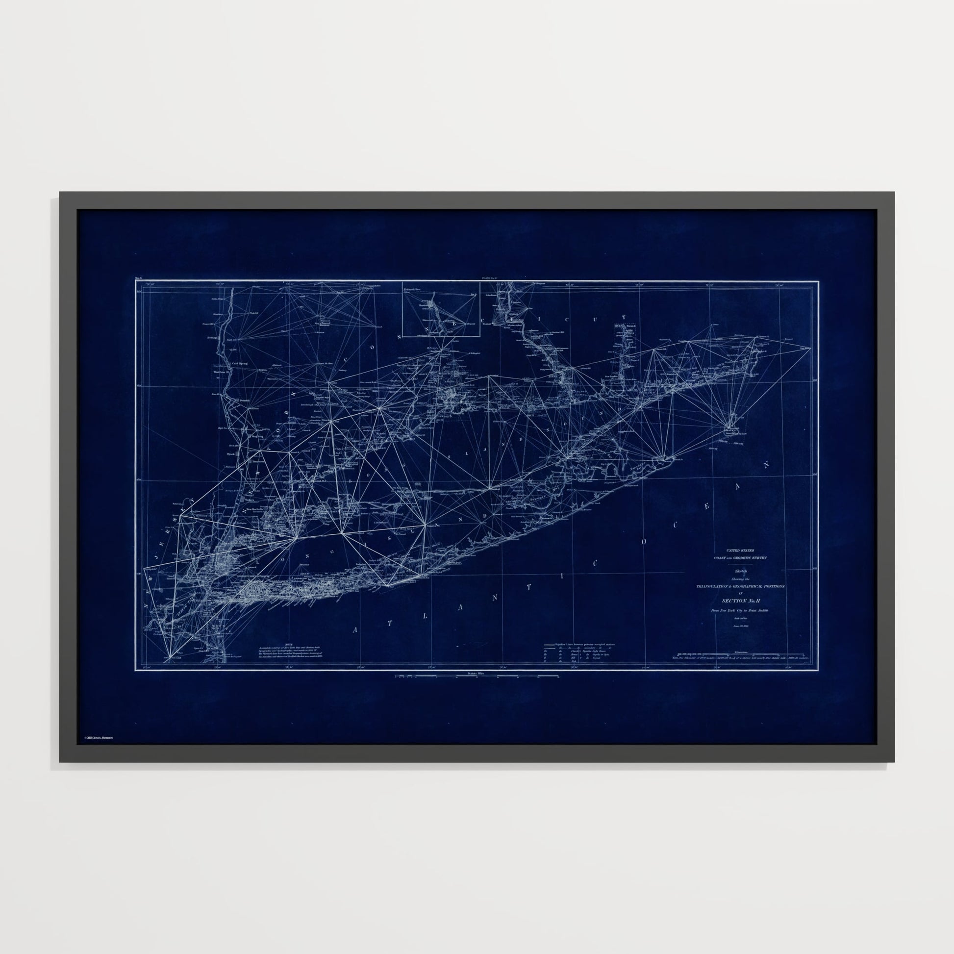Long Island Sound Triangulation INDIGO - undefined Print Only