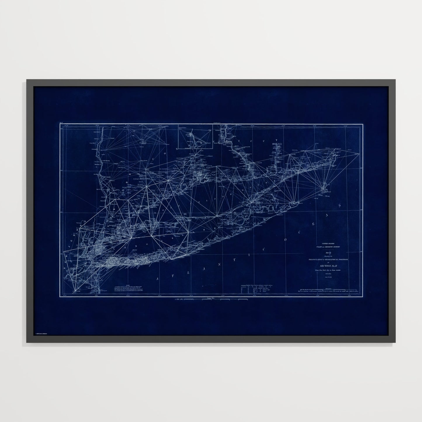 Long Island Sound Triangulation INDIGO - undefined Print Only
