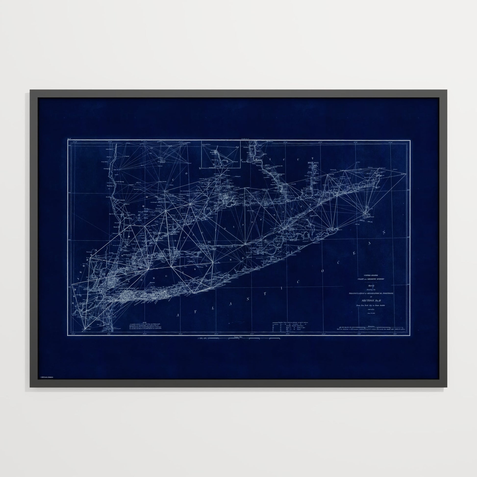Long Island Sound Triangulation INDIGO - undefined Print Only