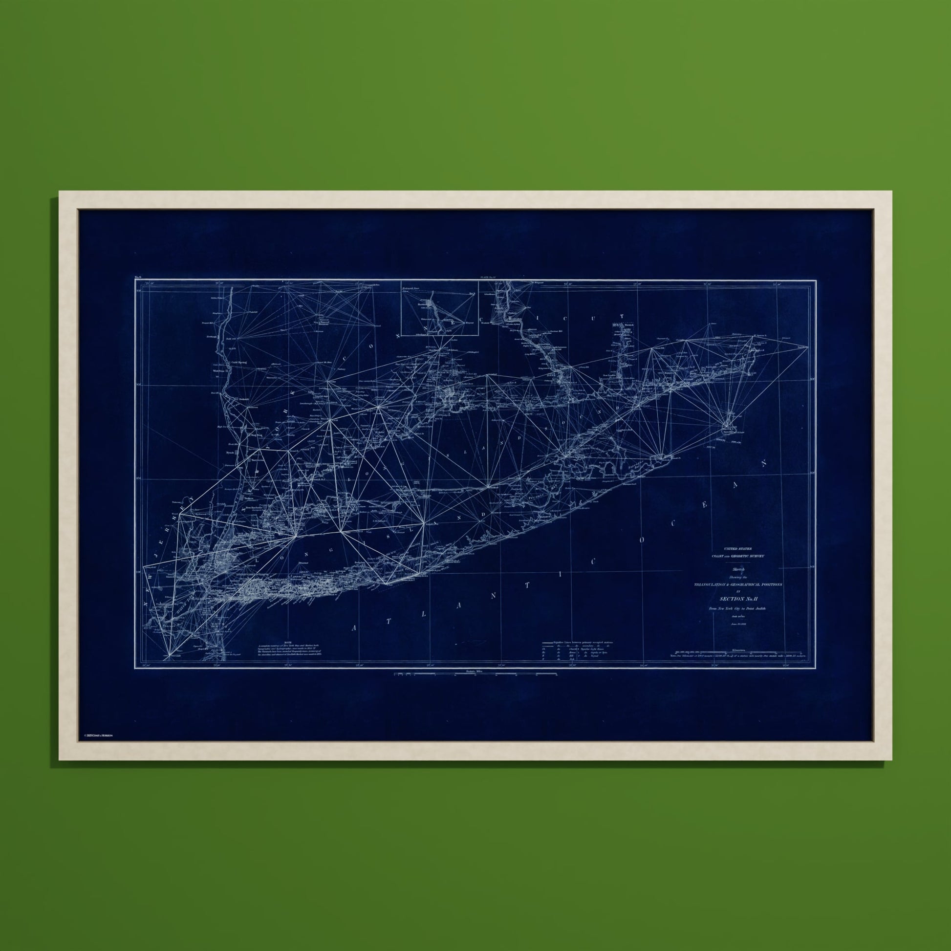 Long Island Sound Triangulation INDIGO - undefined Print Only