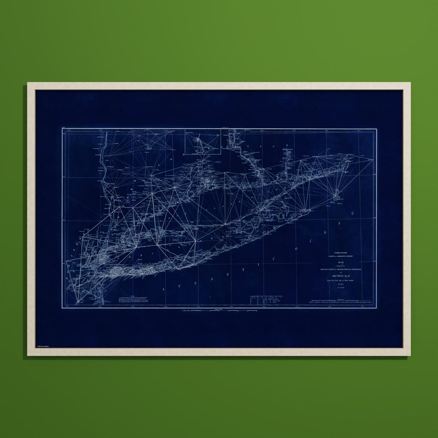 Long Island Sound Triangulation INDIGO - undefined Print Only