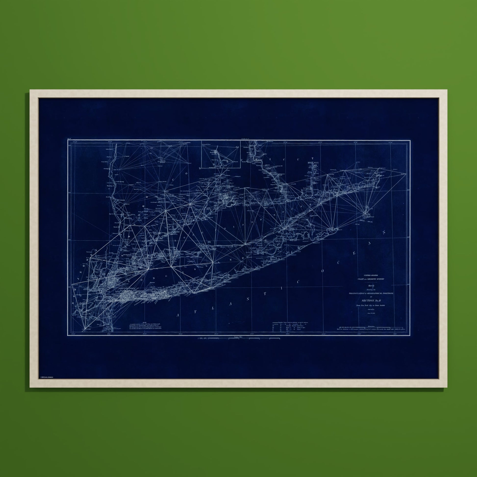 Long Island Sound Triangulation INDIGO - undefined Print Only