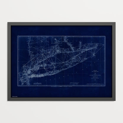 Long Island Sound Triangulation INDIGO - undefined Print Only