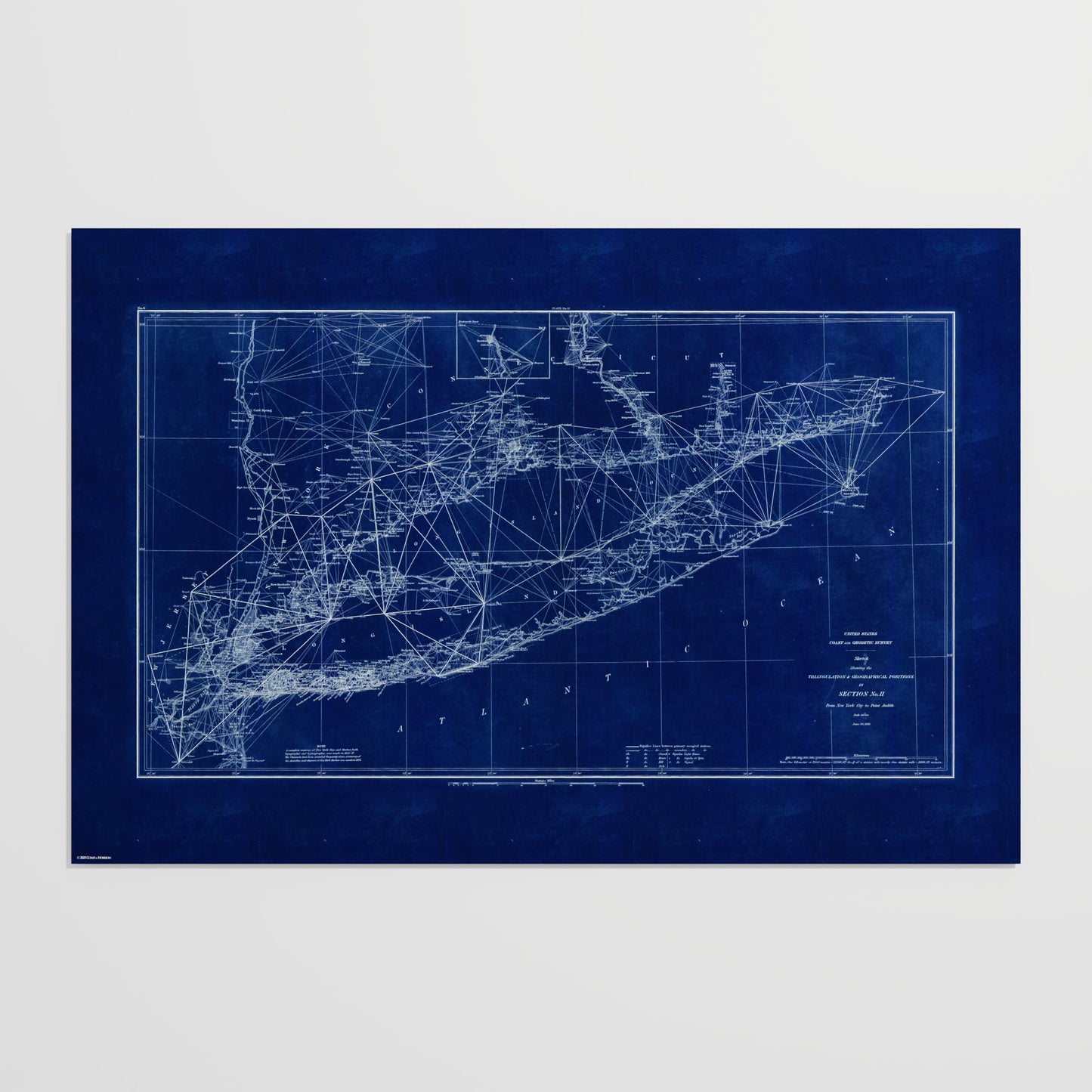 Long Island Sound Triangulation INDIGO - undefined Print Only