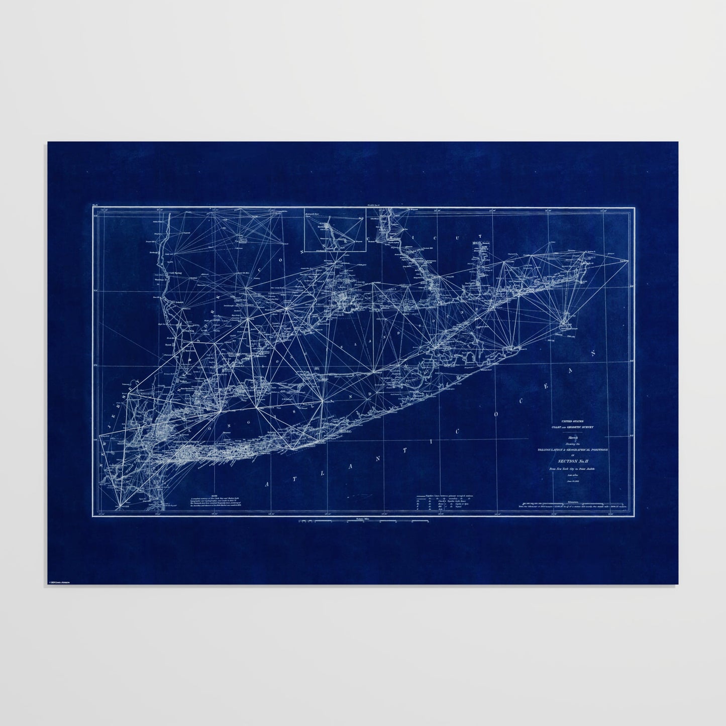 Long Island Sound Triangulation INDIGO - undefined Print Only