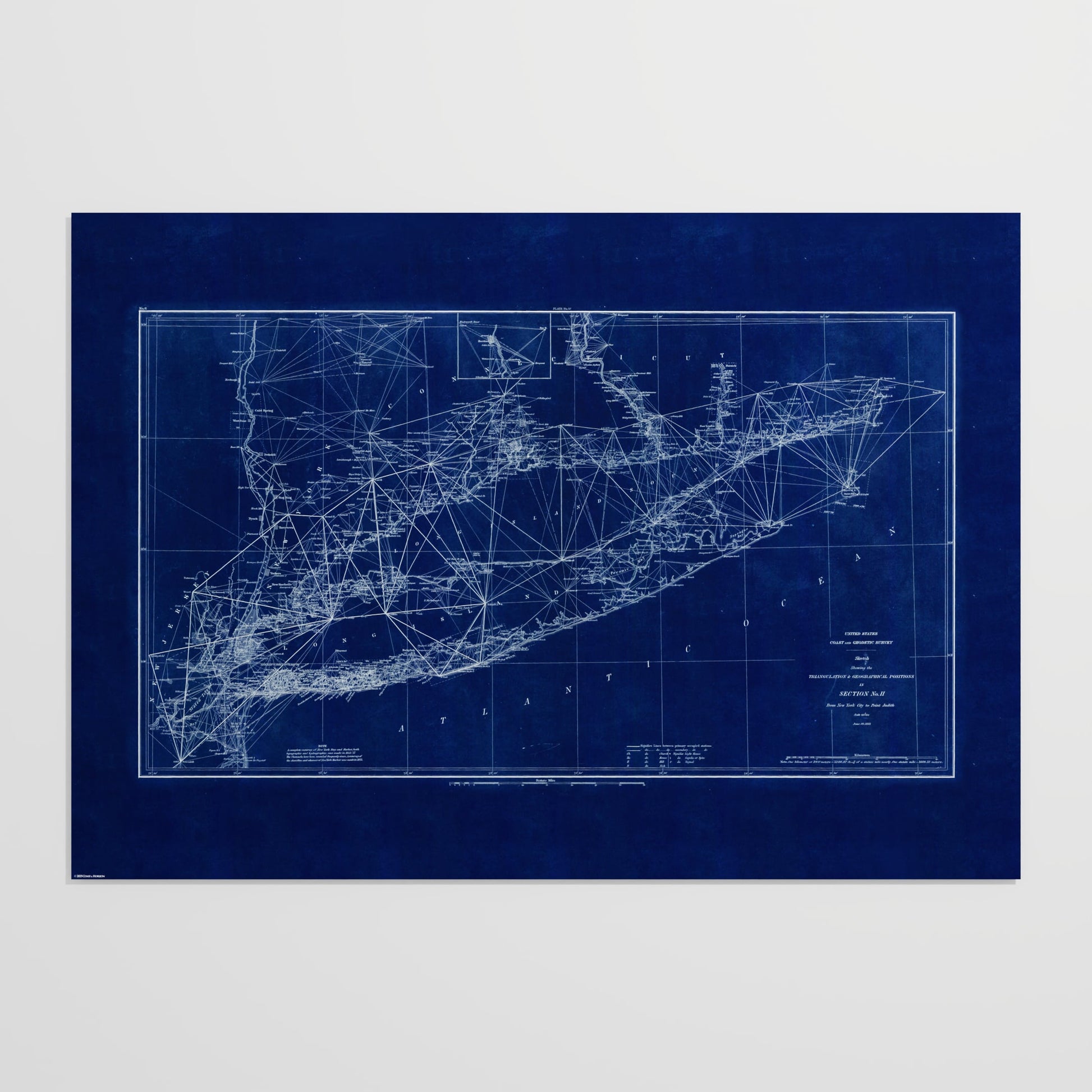 Long Island Sound Triangulation INDIGO - undefined Print Only