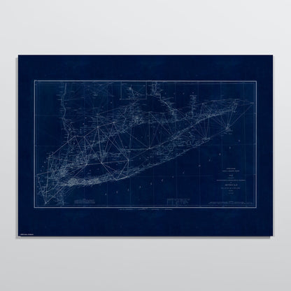 Long Island Sound Triangulation INDIGO - A2h Print Only