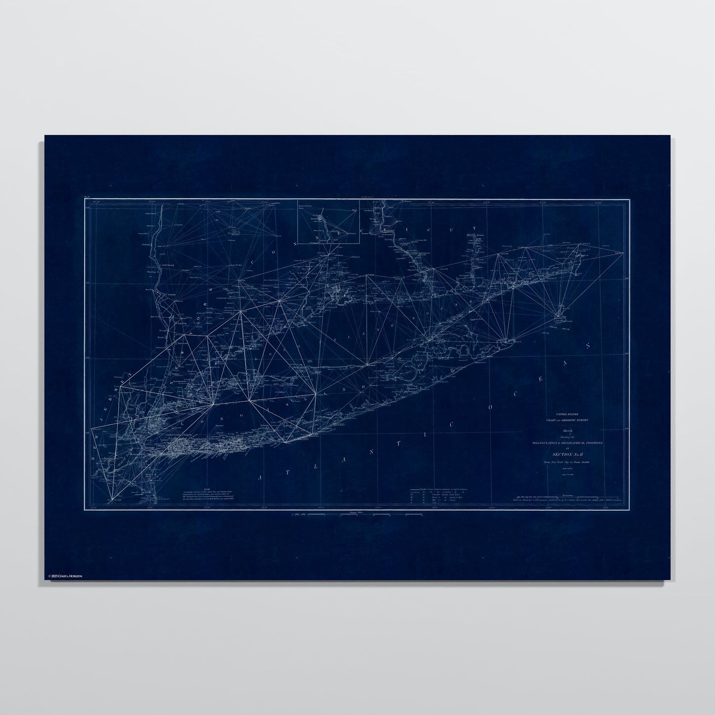 Long Island Sound Triangulation INDIGO - A2h Print Only
