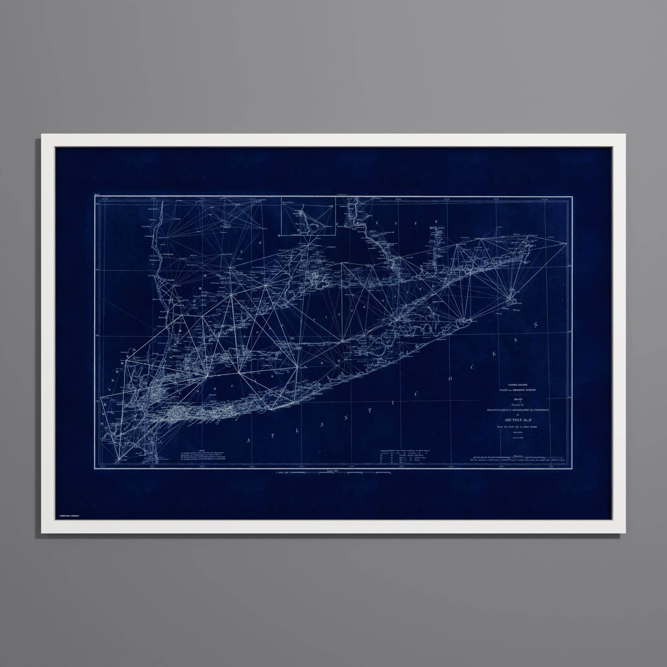 Long Island Sound Triangulation INDIGO - undefined Print Only