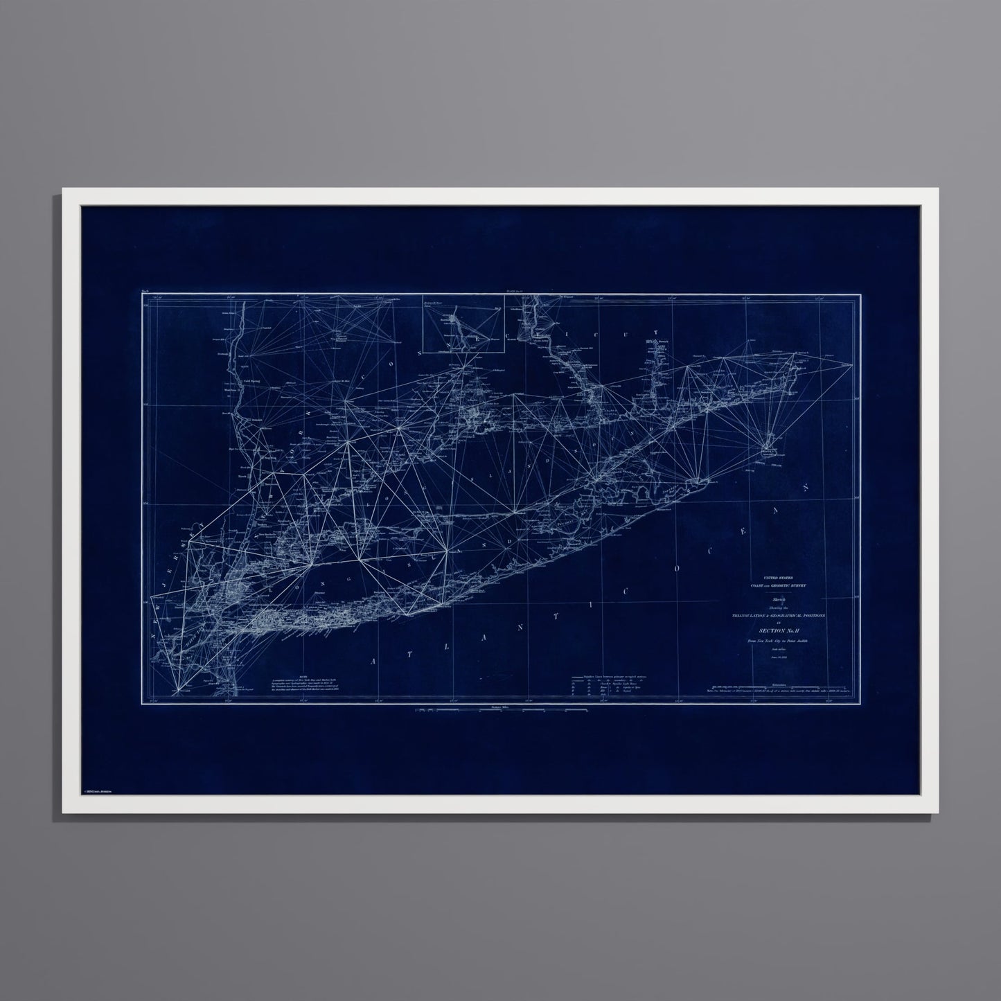 Long Island Sound Triangulation INDIGO - undefined Print Only