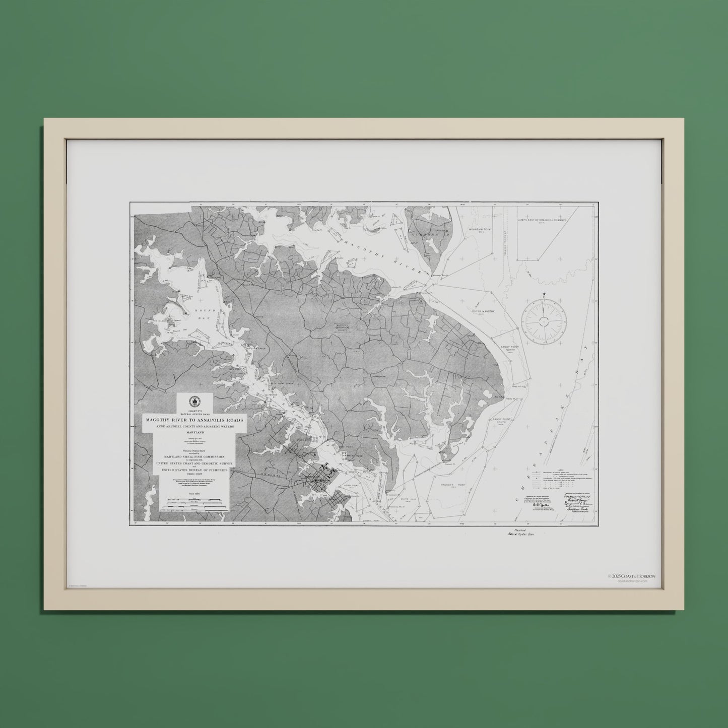 Magothy River to Annapolis Roads Natural Oyster Bars 1906 - undefined Print Only