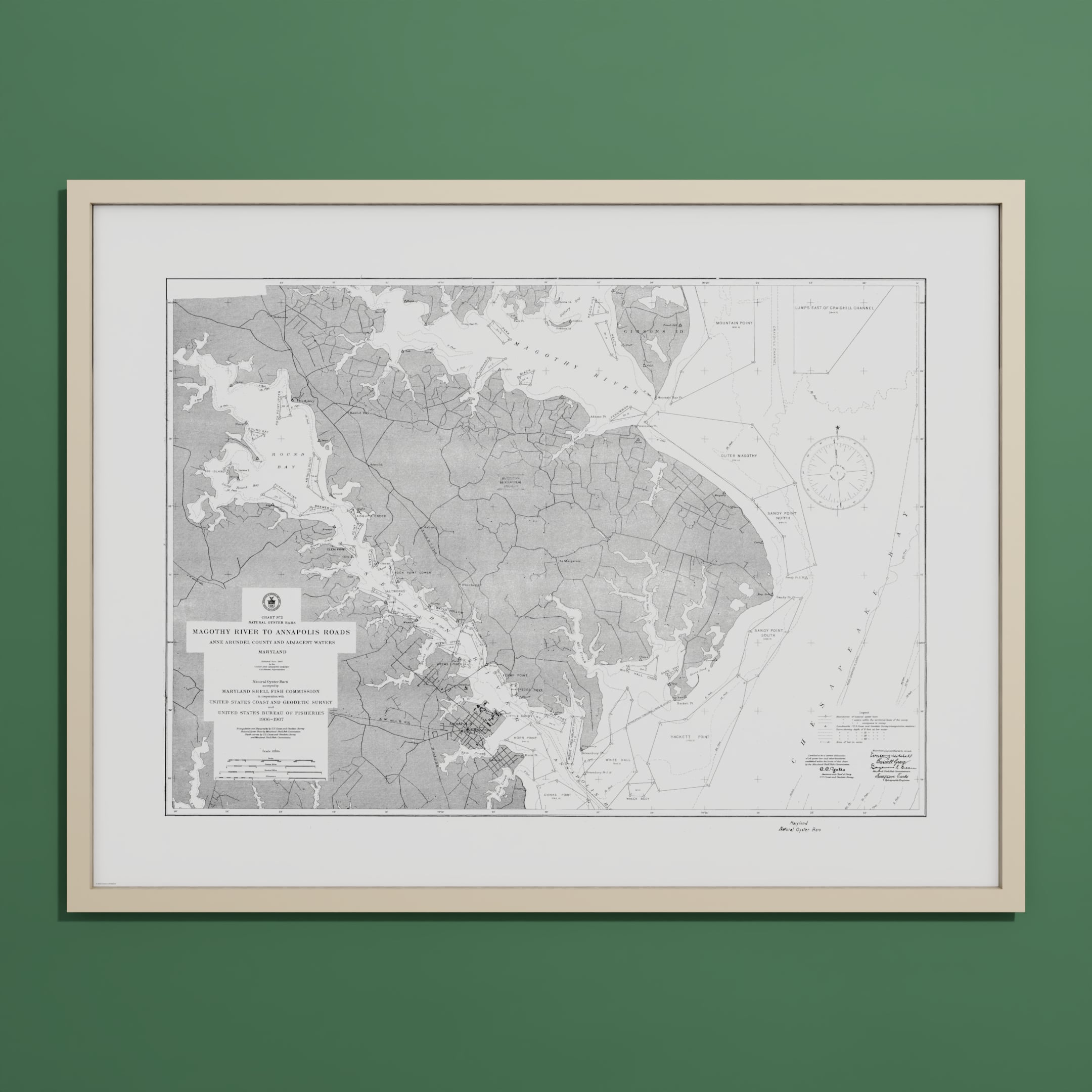 Magothy River to Annapolis Roads Natural Oyster Bars 1906