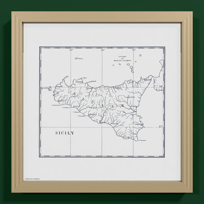 Sicily 1880 - S (30x30 cm / 12x12″) Natural Frame