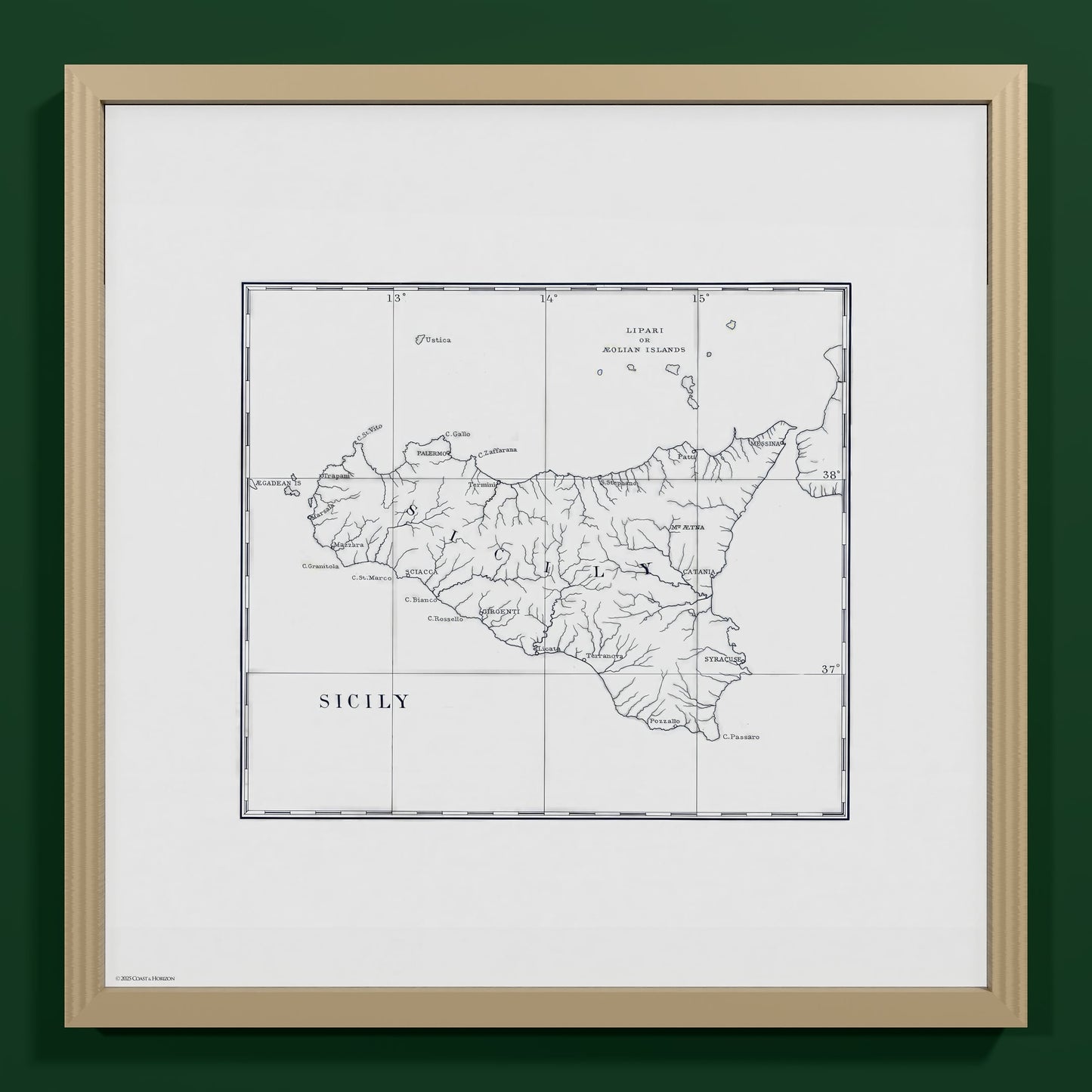 Sicily 1880 - M (50x50 cm / 20x20″) Natural Frame