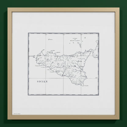 Sicily 1880 - M (50x50 cm / 20x20″) Natural Frame