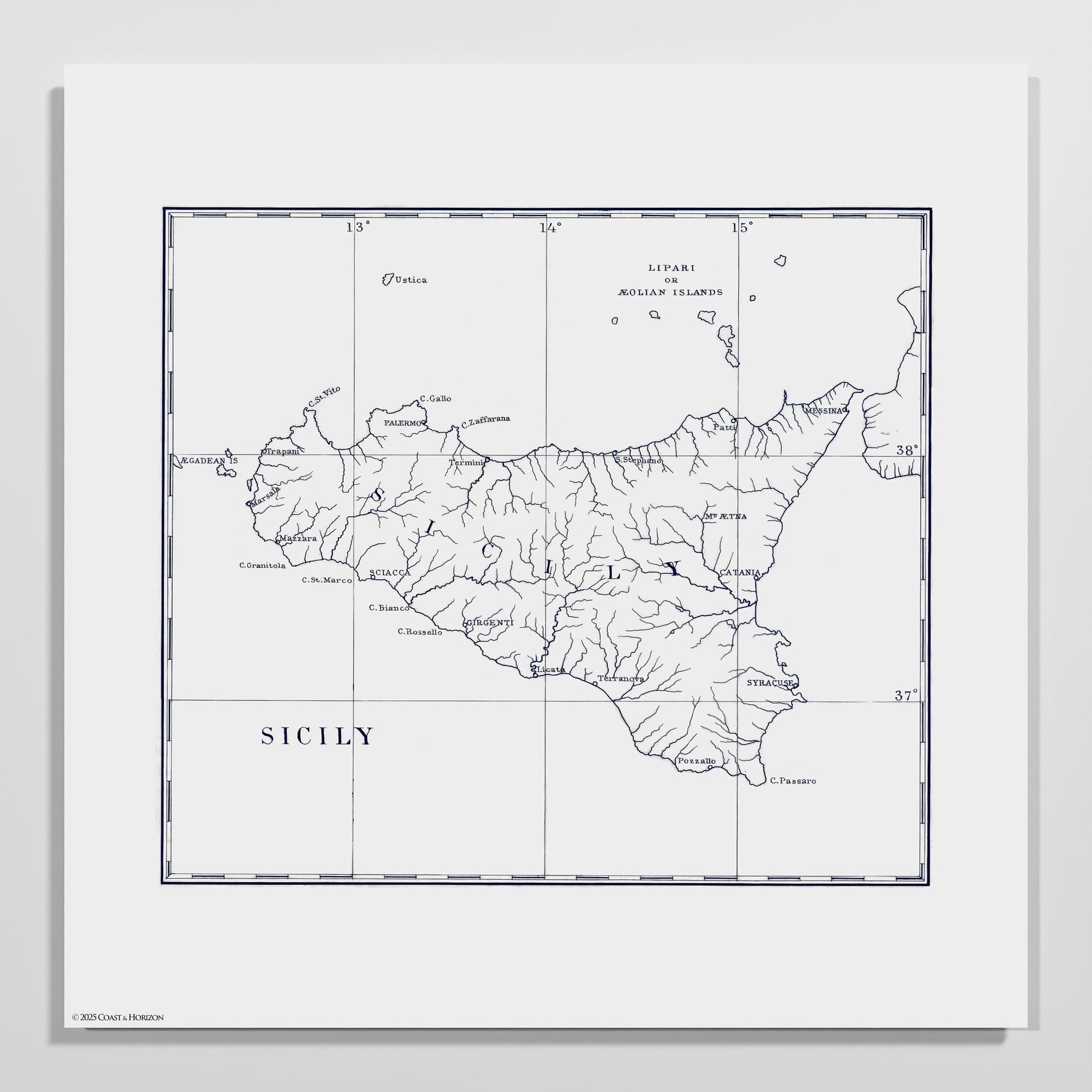 Sicily 1880 - S (30x30 cm / 12x12″) Print Only