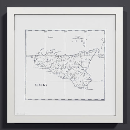 Sicily 1880 - S (30x30 cm / 12x12″) White Frame