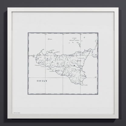 Sicily 1880 - M (50x50 cm / 20x20″) White Frame