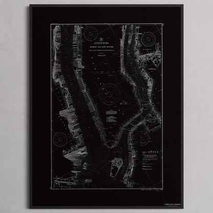 Hudson and East Rivers 1941 - M (45x60 cm / 18x24″) Black Frame