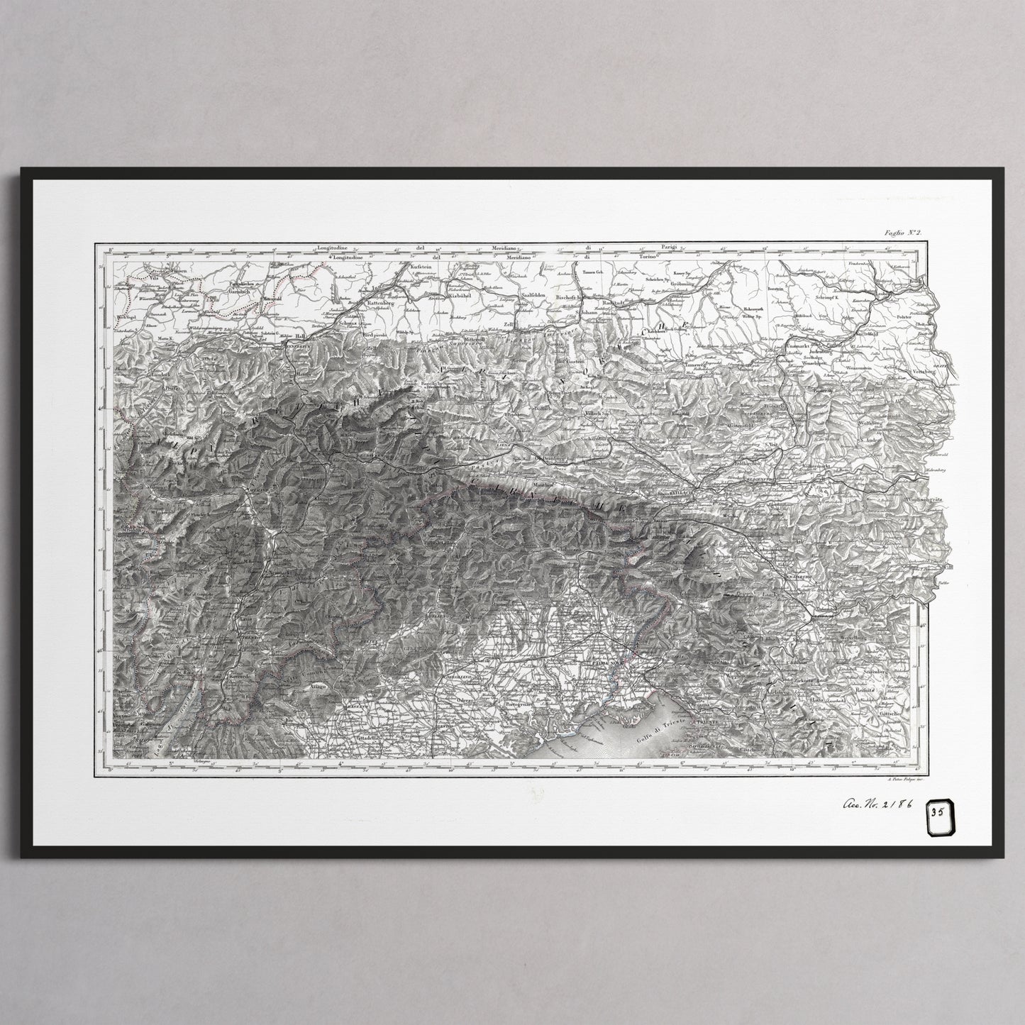 Alpi Italiano EST - XL (70x100 cm / 28x40″) Black Frame