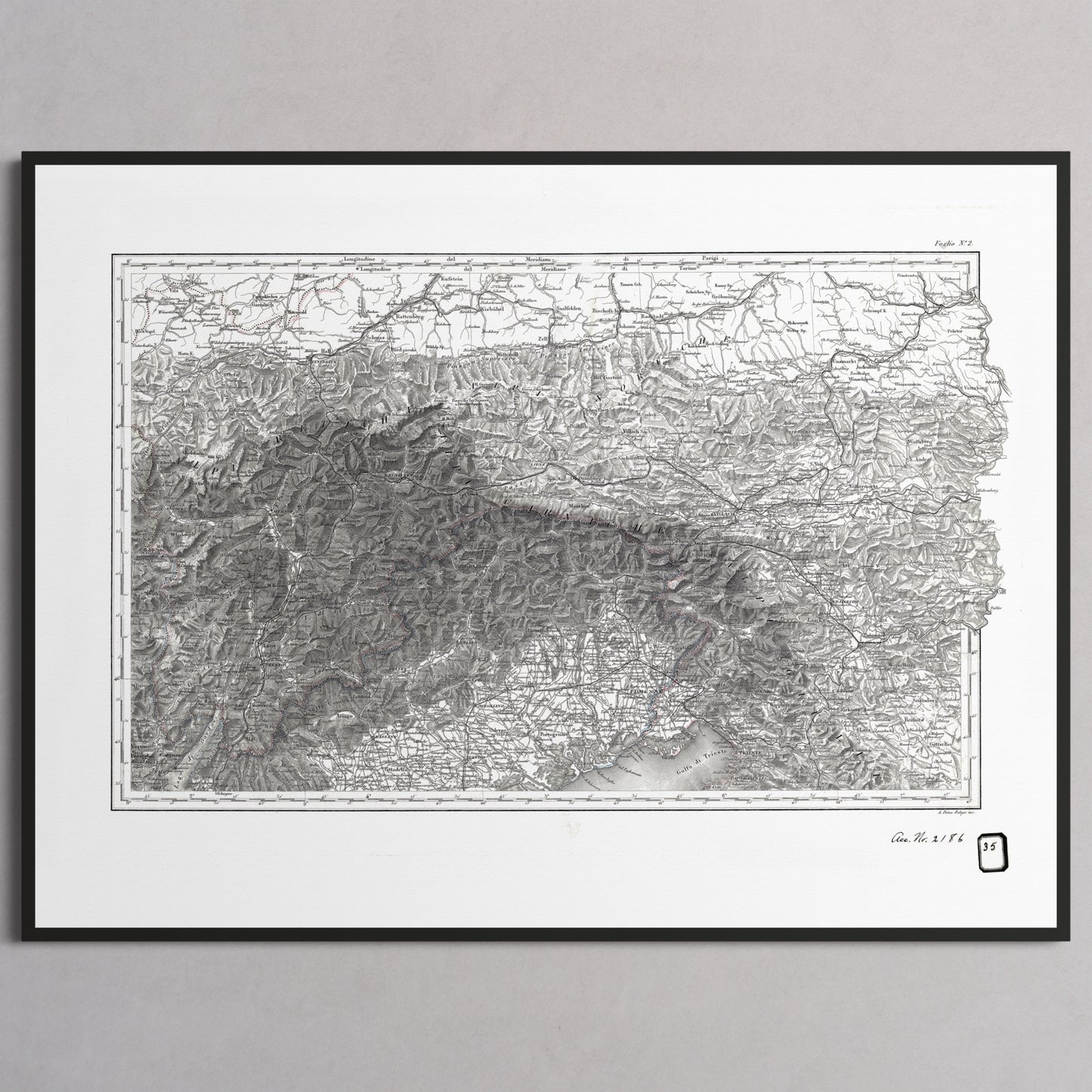 Alpi Italiano EST - M (45x60 cm / 18x24″) Black Frame