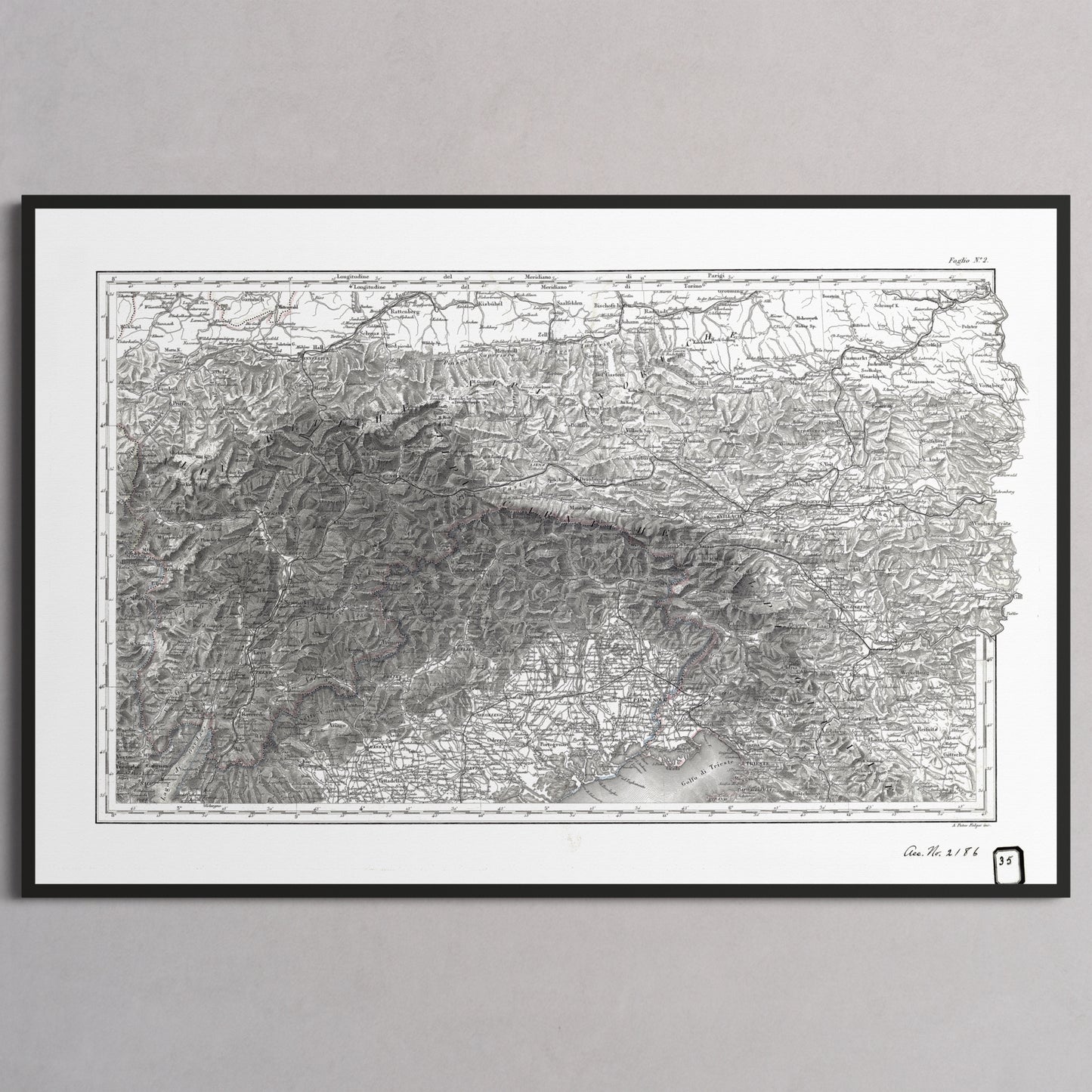 Alpi Italiano EST - L (60x90 cm / 24x36″) Black Frame