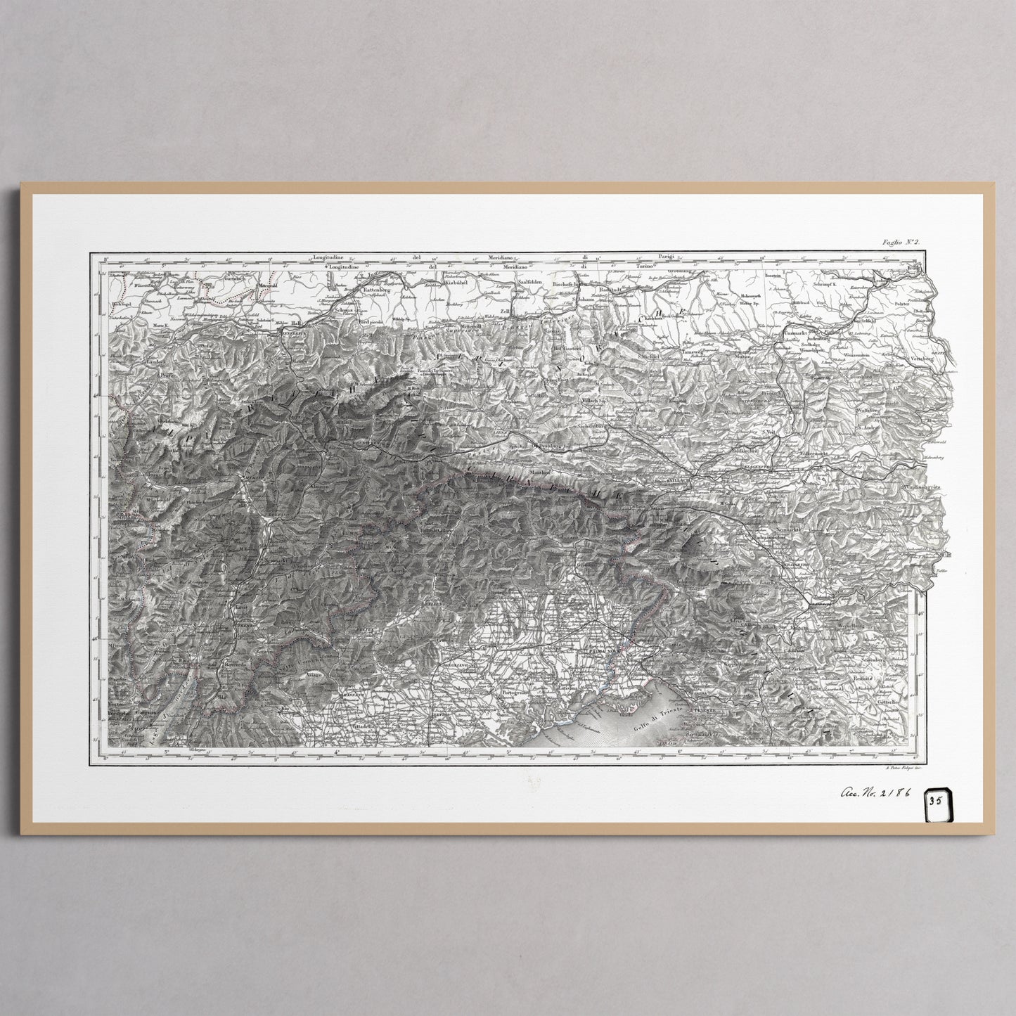 Alpi Italiano EST - L (60x90 cm / 24x36″) Natural Frame